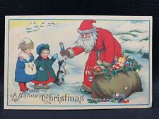 1920s SANTA CLAUS Children TOYS Dog CHRISTMAS Vintage Postcard Series 732 picture