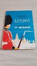 VINTAGE BOAC BRITISH AYWAYS AIRLINES MAP OF LONDON W/ ADVERTISING picture