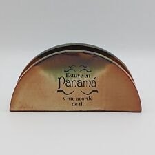 RARE Vintage Panama Napkin Holder Handmade Clay Terra Cotta Dinner Table Kitchen picture