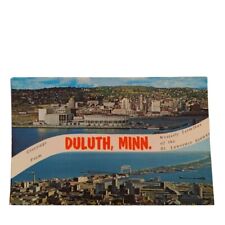 Postcard Greetings From Duluth Minnesota Aerial Multi-View Posted picture