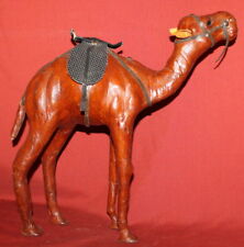 Vintage Genuine Leather Dromedary Camel Statuette picture