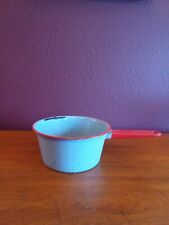 Vintage Red and Blue Gray Speckled 7 1/2 inch Saucepan picture