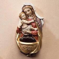 Madonna And Child Holy Water Font Lot of 2 Size 6 in Perfect Catholic Gift picture