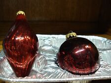 Vig RED Irridescent Large Glass Ornaments~1  Round D=3