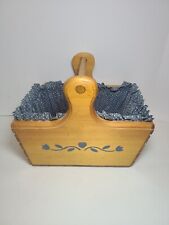 Vintage Wooden Kitchen Caddy w/Blue & White Country Liner & Blue Flowers Scroll picture