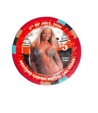 Hooters Casino Hotel VEGAS 4th of July 2006 $5 Chip MARSHA LTD 2000 picture