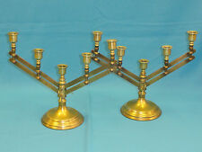 PAIR of VINTAGE ROSTAND ECCLESIASTICAL CHURCH ADJUSTABLE BRASS ALTAR CANDELABRA picture