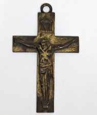 Vintage Shrine of the Little Flower Royal Oak Michigian Brass Cross Pendant A24 picture