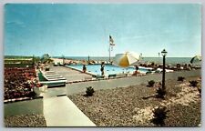 Oceanside Pool Smugglers Beach Motor Lodge S Yarmouth Bass River Postcard PM WOB picture