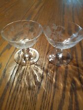 Extremely Super Rare Hard To Find  Fragile Crystal Rose Ice Cream Glasses. picture