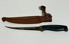 Vintage Normark Fiskars Stainless Steel 10.5” Fillet Knife 6.5” Blade & Sheath picture