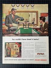 Vintage 1940s Four Roses Whiskey Print Ad picture