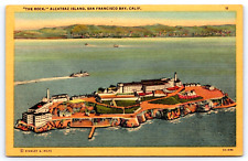 Original Old  Vintage Antique Postcard Alcatraz Island San Francisco California picture