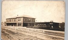 B&O RAILROAD DEPOT chicago junction oh postcard rppc ohio ~INVERTED MISPRINT picture