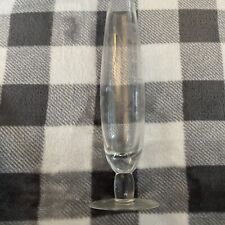 Vintage Bud Vase Clear Cut Glass 10 ” Etched Flowers picture