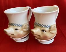 Lot of 2 Department 56 Jam Bon Chef Pig 3-D Coffee Mug Cup Pair Large picture
