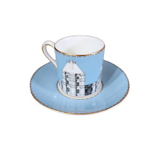 WEDGWOOD GRAND TOUR Demitasse Espresso Cup & Saucer Blue 1993 England picture