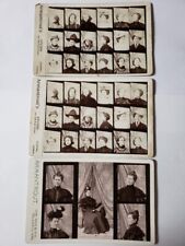 Antique Cabinet Photo Lot Collage Lady Cowboy Hat Sumner County CALDWELL, KANSAS picture