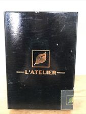 Vintage L'atelier Wooden Empty Black Painted 15 Sceau De Garantie Cigar Box picture