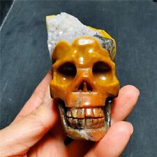 RARE 283.2g Natural Warring States Red Agate skull Crystal Healing  34x16 picture