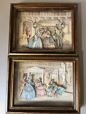 Victorian Paper Tole Framed Shadow Box Signed James W Cox 3D Découpage picture