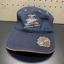 Harley Davidson Miller Genuine Draft Baseball Black/ Orange Hat -  picture