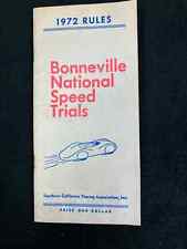 1972 BONNEVILLE NATIONAL SPEED TRIALS OFFICIAL RULES BOOKLET & RECORD HOLDERS picture