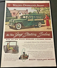 Green 1948 Willys Station Wagon 6-Cylinder - Vintage Original Print Ad Wall Art picture