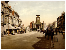 England. Worthing. South Street. Vintage photochrome by P.Z, photochrome Zurich picture