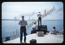 Mackinac Island Ship Lighthouse People 35mm Slide 1950s Red Border Kodachrome picture