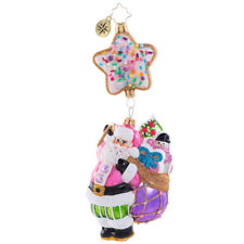 Christopher Radko SUGAR HIGH IN THE SKY Santa Cookie Ornament Two Part 1020680 picture