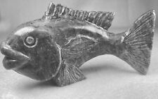 Vintage Native American Fish Light Gray Stone Carving picture