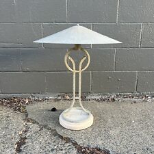 Vintage Postmodern Lamp Metal Travertine Stone Mid Century picture