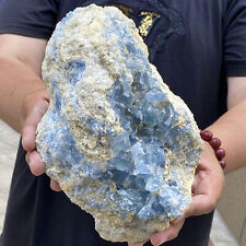11.39LB  Natural and Beautiful Blue Celestial Crystal Cave Mineral Sample picture