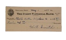 1952 Bank Check: The First National Bank, Ekalaka, MT - W.A. Smith picture