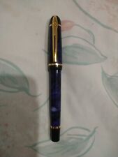 Waterman Phileas Blue Marble Gold Plated Fine Nib Fountain Pen France Made picture