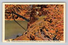 Grand Canyon National Park, Aerial Kaibab Suspension Bridge, Vintage Postcard picture