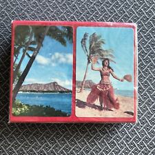 Vintage 50’s Hula Girl Playing Cards Souvenir of Hawaii 2 Decks Sealed picture