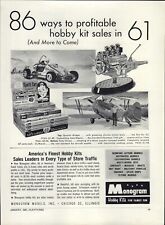 1961 PAPER AD Monogram Model Hobby Kit Display Airplane Sports Car Lionel Trains picture