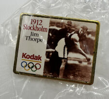 VTG 1995 Kodak Lapel Pinback Pin 1912 Stockholm Olympics Jim Thorpe Decathlon picture