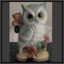 Vintage Enesco Owl Statue Hand Painted Porcelain From Japan 6