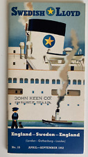 Apr-Sep 1952 Swedish Lloyd Line Brochure 