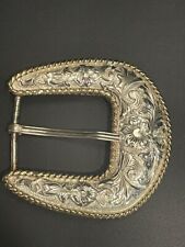 Justin-Mexican Silver Belt Buckle picture