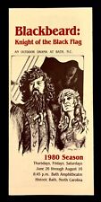 1980 Bath NC Blackbeard Black Flag Knight Pirate Drama Vintage Travel Brochure picture