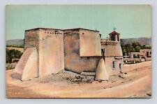 Postcard New Mexico Old Church Mission Style Architecture Los Ranchos de Taos picture