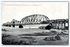 c1910 Locomotive Train First Passenger Train Bridge Pierre South Dakota Postcard picture