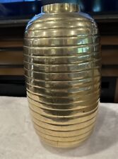 Large Heavy Solid Brass Vase 12” Vintage Decor EUC picture