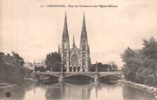 Vtg Postcard Pont de Universite avec l'Eglise Militaire Strasbourg, DE UPD DB picture