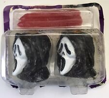 1997 Scream Movie Ghost Face Mask Candle Holders + 2 original candles & plastic picture
