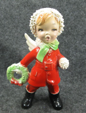Holland Mold Caroling Christmas Angel with Wreath Vintage picture